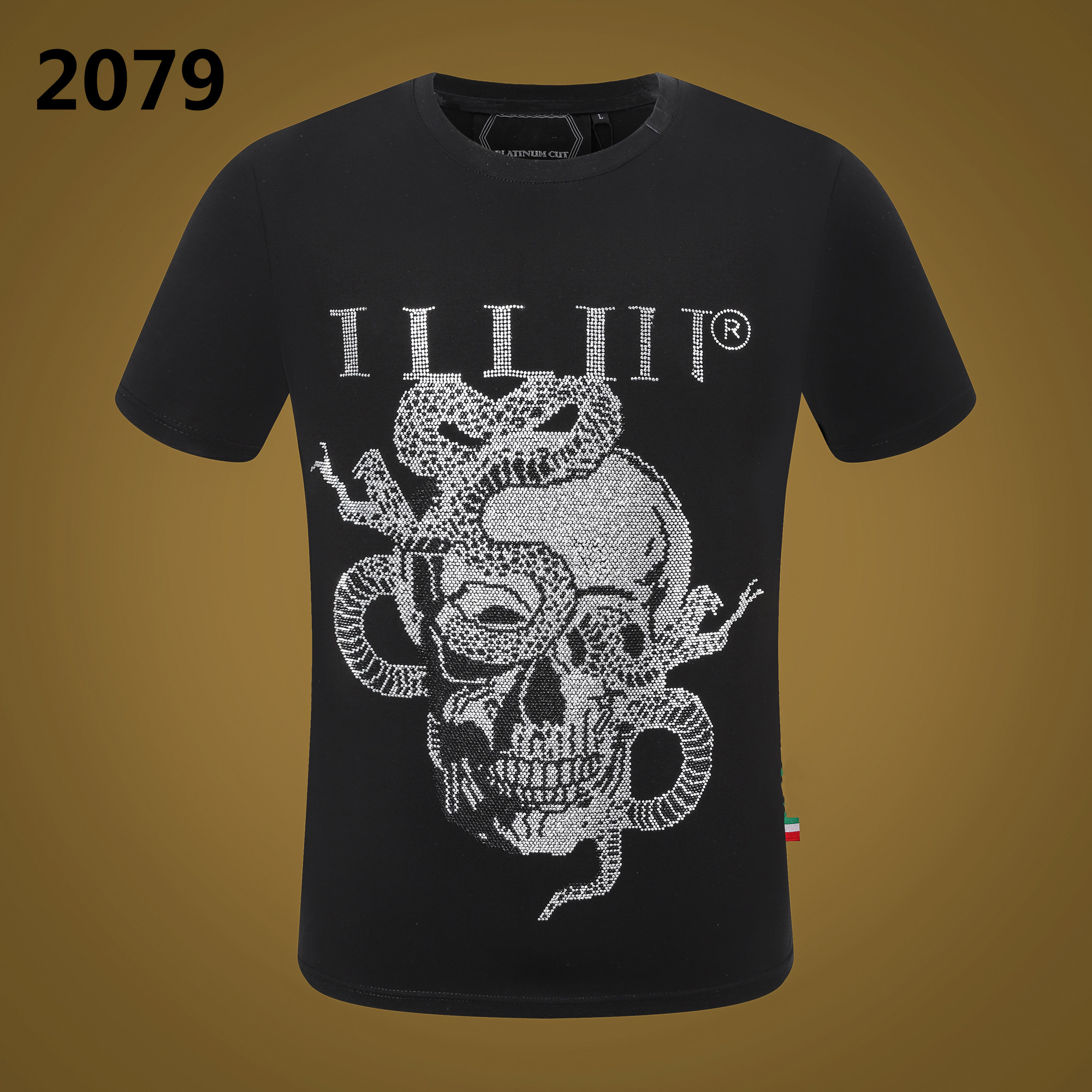 

Phillip Plain Men designer PP Skull Diamond t shirt Short sleeve Dollar Brown bear Brand tee O-Neck high Quality Skulls TShirt tees tops PP2079