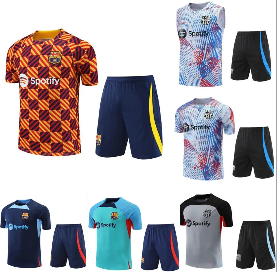 

2023/24 Barcelona short sleeveS vest barca adult boys LEWANDOWSKI F. DE JONG TRAINING SUIT chandal futbol survetement ANSU FATI Camisetas de football TRACKSUIT kit, 11