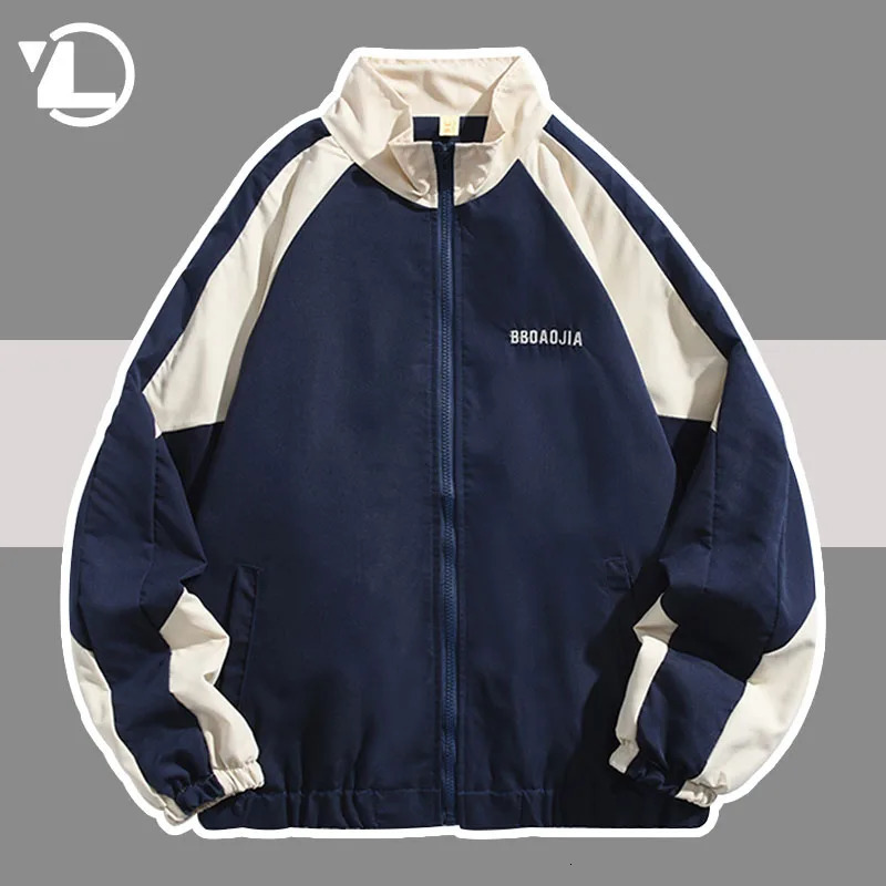 Mens Jackets Harajuku College Jacket Men Women Casual Patchwork Streetwear Windbreaker Coats Spring Autumn Stand Collar Thin Varsity 231110