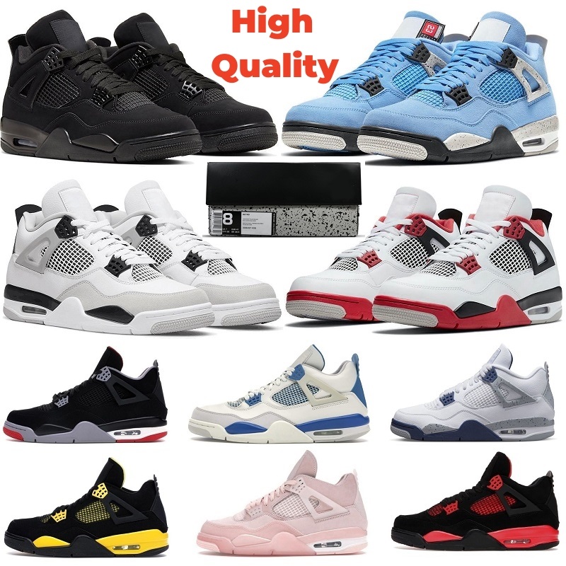 

With box Jumpman 4 Basketball Shoes 4 Man Woman Mens Sneakers 4s White Oreo Sail Cool Grey University Blue Fire Red Thunder Bred Zen Money Men Women Retro Trainers, 20