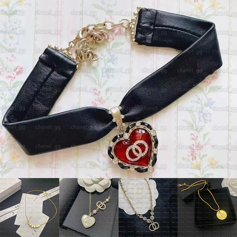 

womens Luxury Brand Designer Pendants Necklaces Stainless Steel Double Letter Choker Pendant Necklace Beads Chain Jewelry Accessories Gifts 121