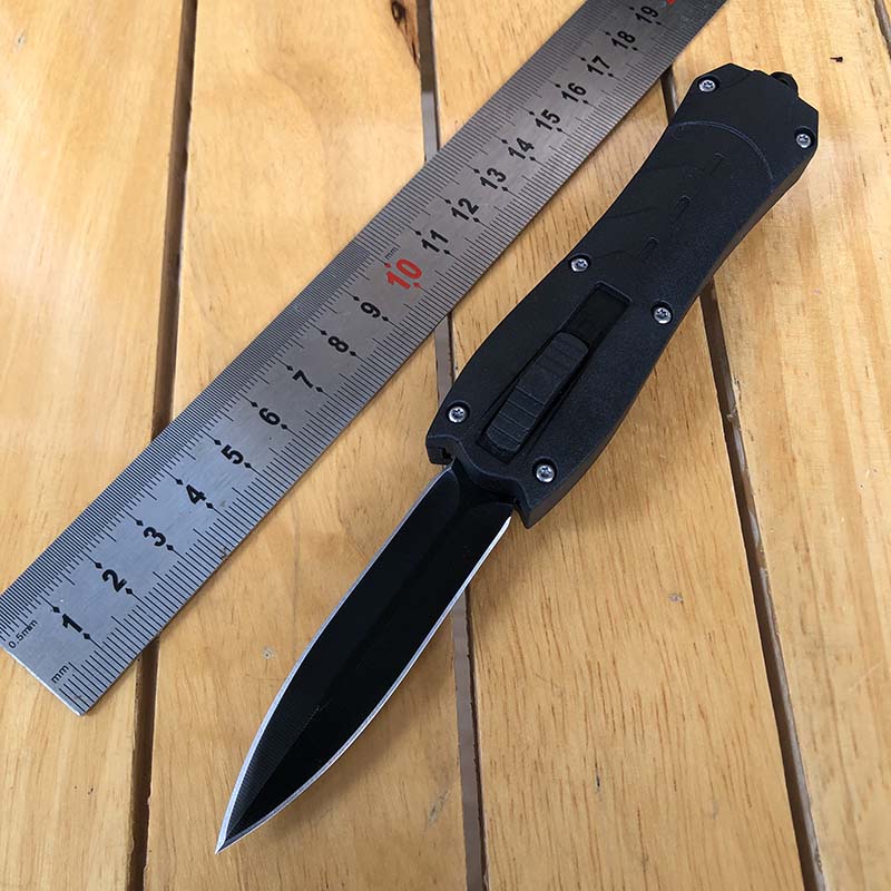 Mini BM Automatic Folding Knife Double Action Aviation 440C Blade Plastics Handle Outdoor Self Defense Hunting Wilderness Rescue Auto Pocket Knif-image-748758471