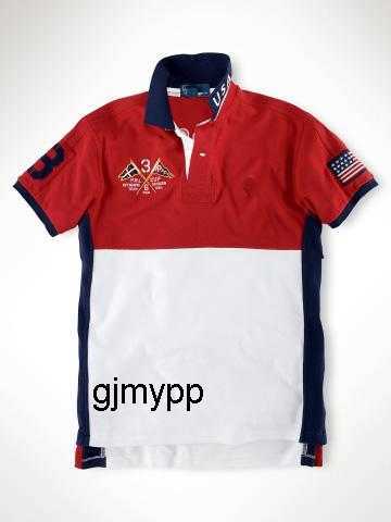 

discounted Big Horse Solid Short Sleeve Summer Men's Polo shirt national flag pony size S-XXL 9IYVF