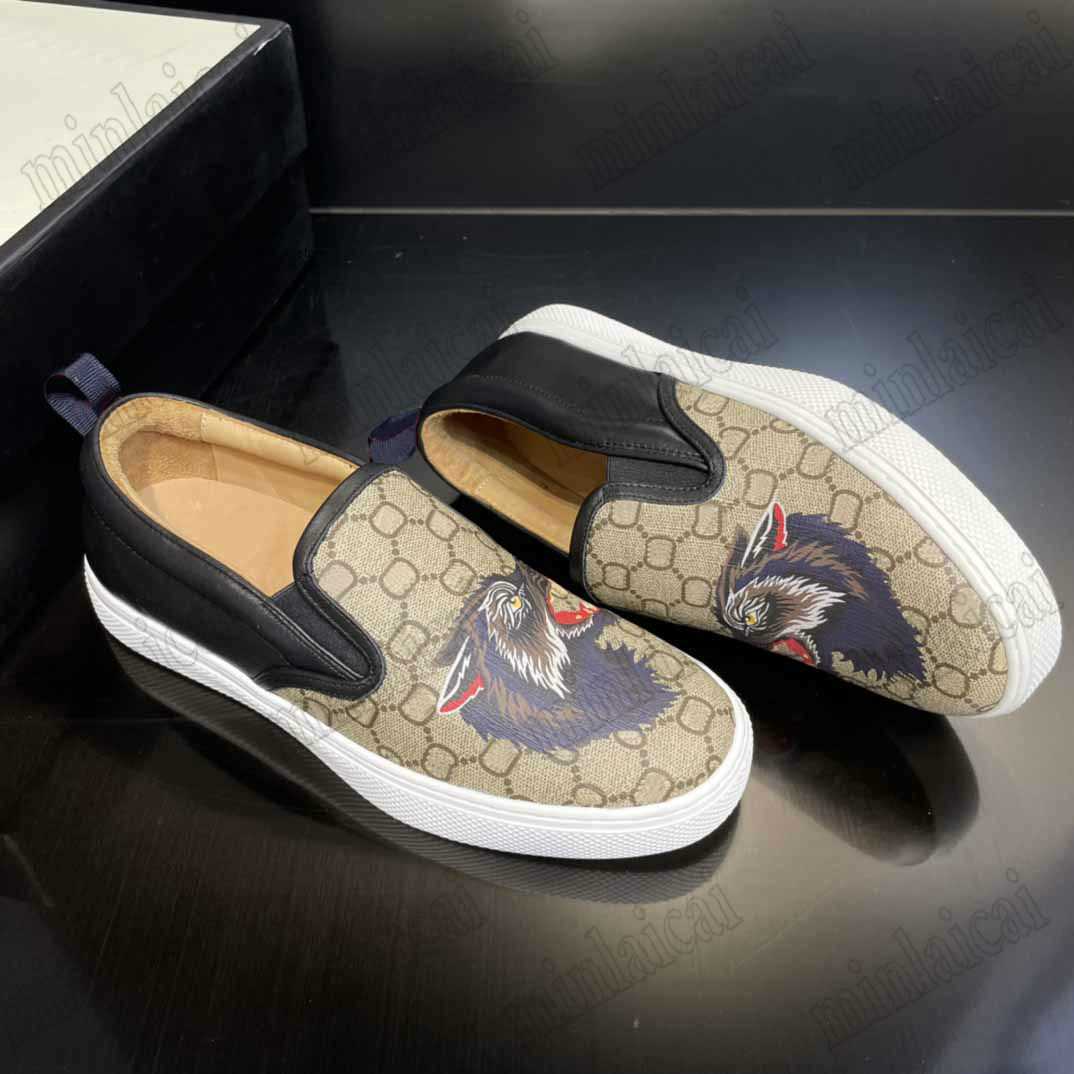 

ACE Dublin Angry Wolf Slip-On Sneakers Mens Designer Tiger Snake Shoes Super Canvas Blue Floral Luxurys Trainers Beige Casual Shoe