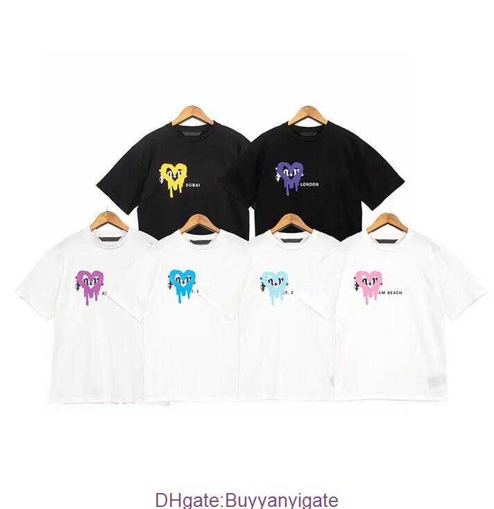

Men's T-shirt Graffiti Palms Palmangel City Designer Limited Inkjet Letter Printing Women's Sailboat Short-sleeved Casual s, Add postage