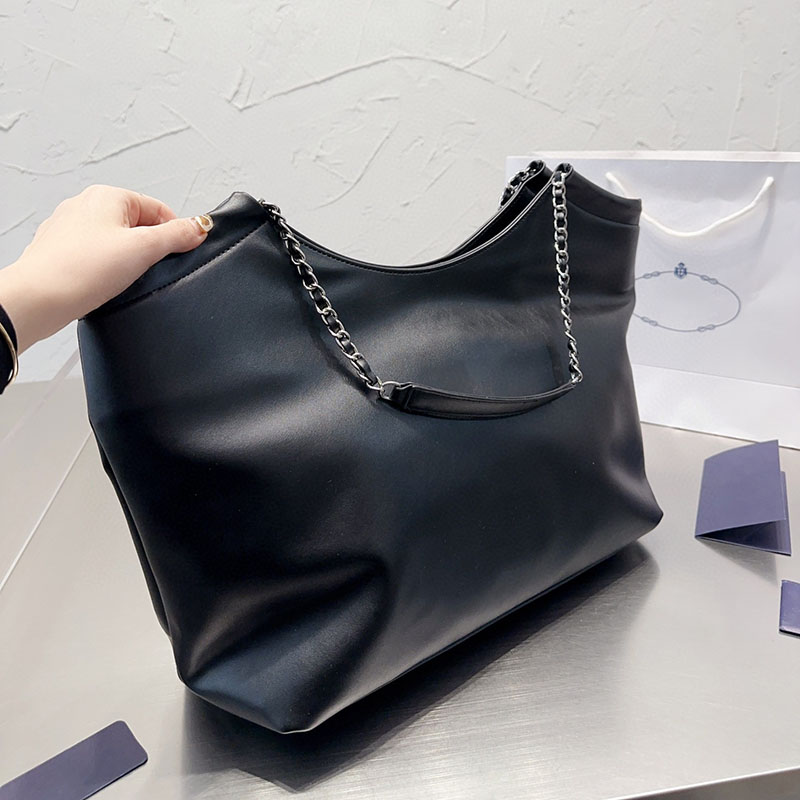 

Tote Shopping Bag Classic Design Black Genuine Leather Grand For Women 37CM, Black-leather-37cm
