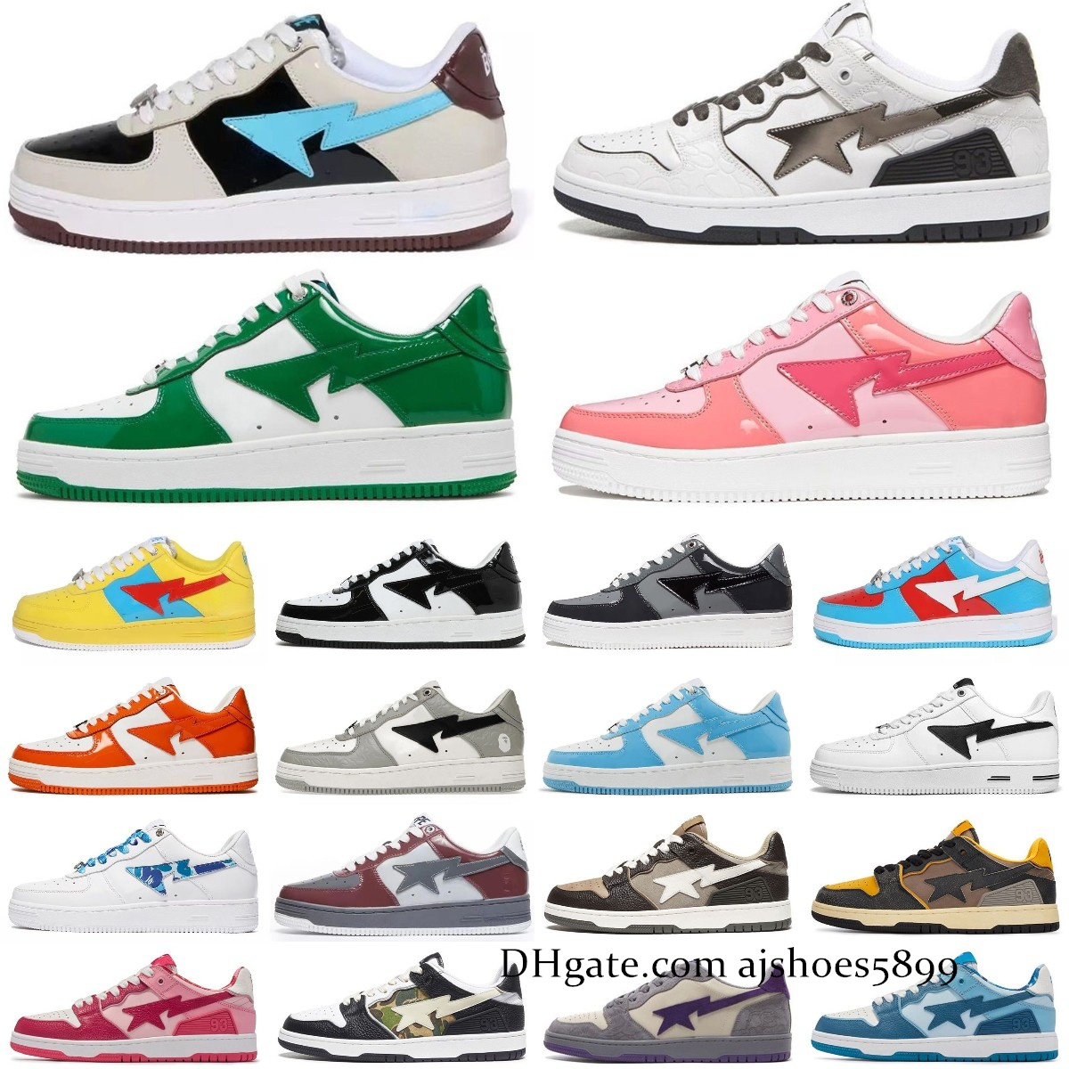 

2023 Designer Bapesta Shoes Platform Bapestar Sneakers for Men Women Black White Camo Combo Pink Pastel Bapestas Baped Sk8 Sta Plate-forme shoes 36-45, Box