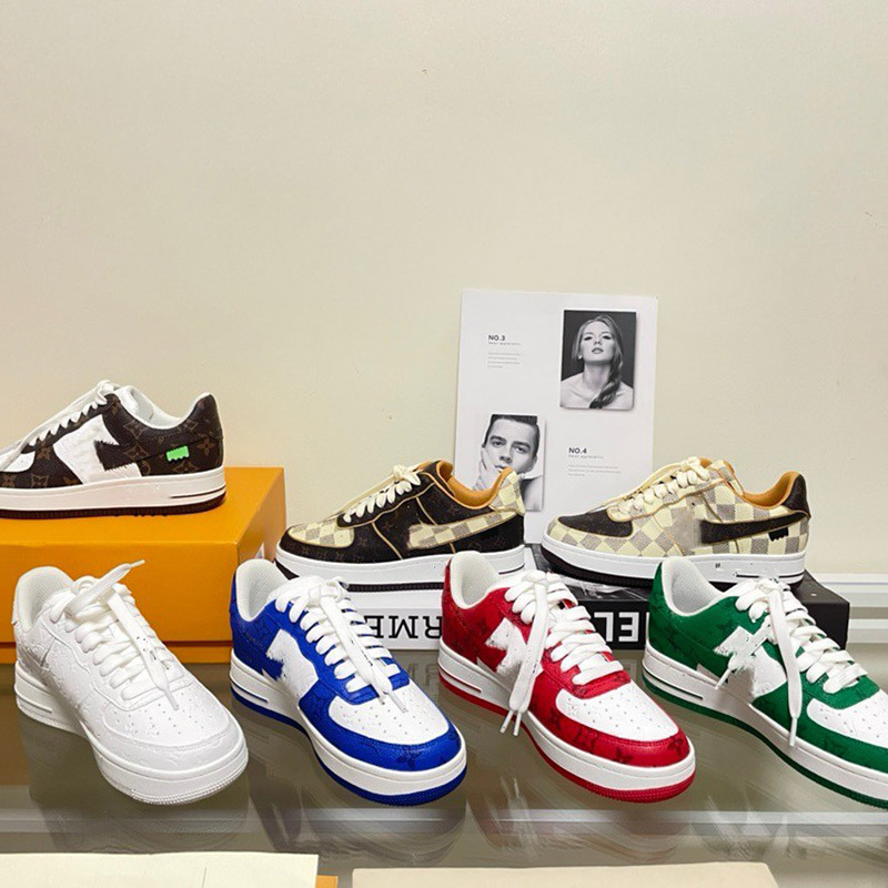 

Designer Man Casual Shoes Virgil Abloh White Royal Green Red Monogram Brown Damier Azur Top Limit Edition Low Lace-Up Sneakers