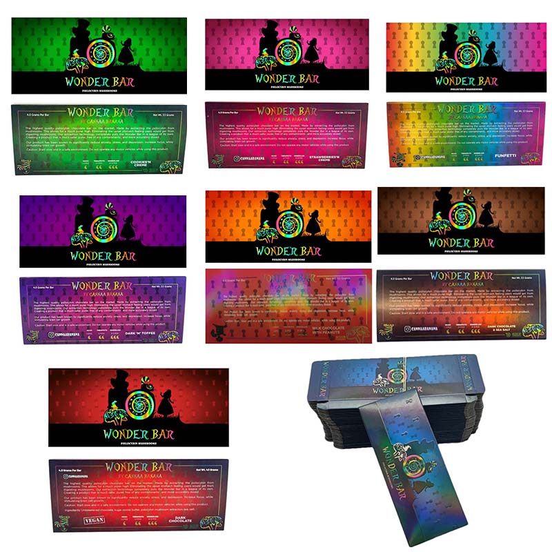 

Customize Wonder Bar 4G Mushroom Chocolate Boxes 8 Flavors With Compatible 12 Grids Chocolate Mold Foil Wrapper 10Pack Master Boxes