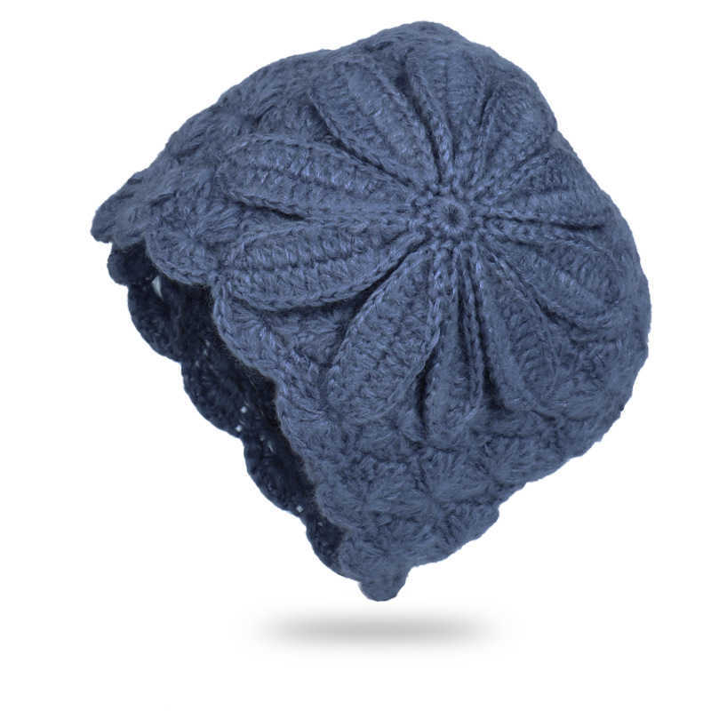 

HBP Autumn and Winter Women's Hats Handmade Hooked Knitted Hats Elegant Baotou Hats for Middle and Elderly People Warm Mother Hats Elegant, Brick red