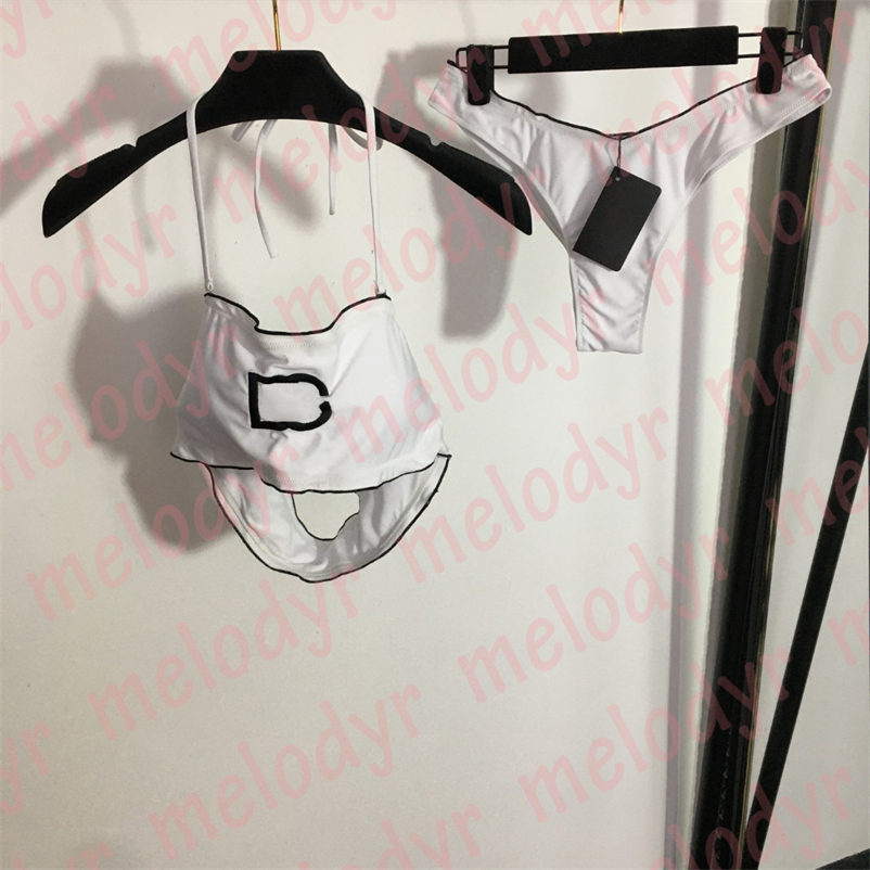 

Outdoor Swimming Suit Sexy Two Piece Swimwear Womens Padded Bra White Bikinis Beach Wear