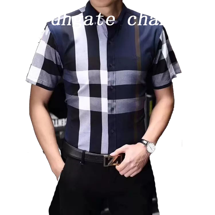 

Luxurys Designers Shirt vestido Camisa Mensagem Moda Sociedade Negros Homens Solidos Cor Negocio Mens Plaid Casual Manga Longa 2022 -4XL # 93 731299116, 2.