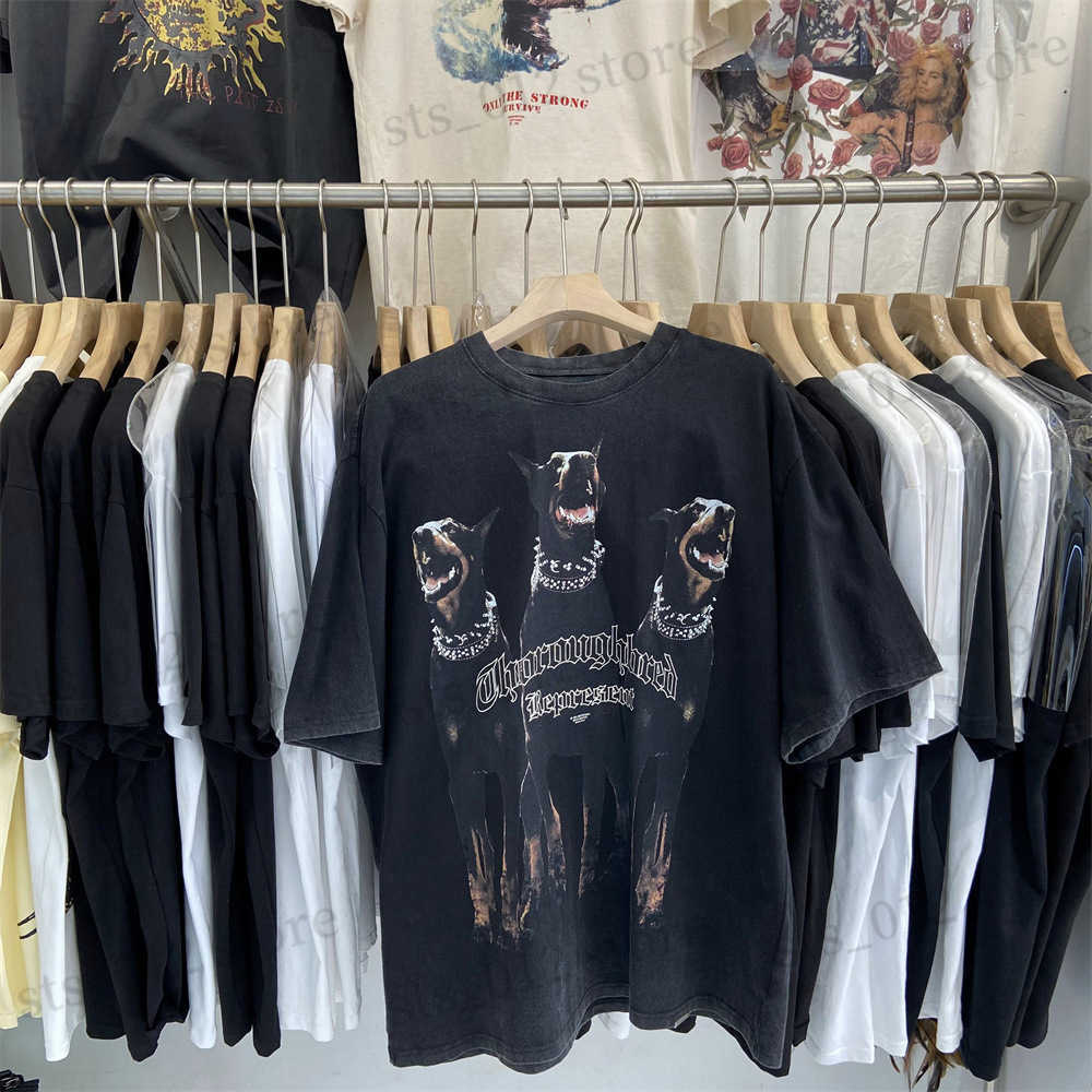 

Men' T-Shirts Represent High Quality Wash Water Vintage Print Street Men And Women Loose Round Neck Casual Short Sleeve T230412