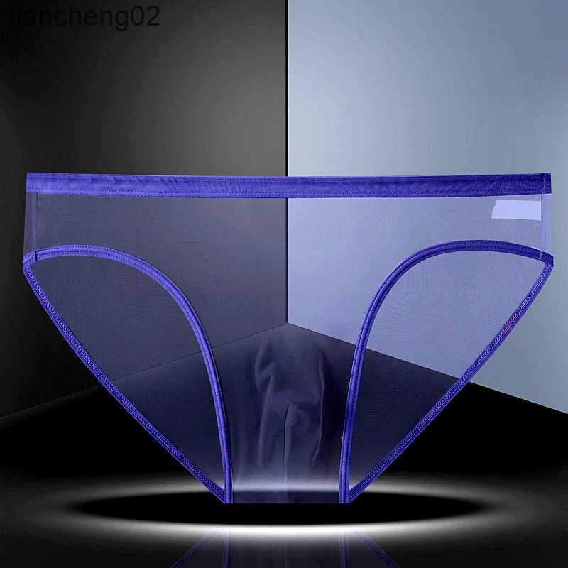 Underpants XL-3XL Transparent Underpants for Men Low-Waist Ultra-Thin Mesh U Pouch Underpants Breathable Solid Color Underwear W0412-image-863492932