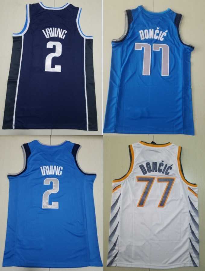 

Luka Doncic Kyrie Irving Basketball Jerseys Dirk Nowitzki 77 11 Blue Black Edition Green Jersey 2022 2023, As