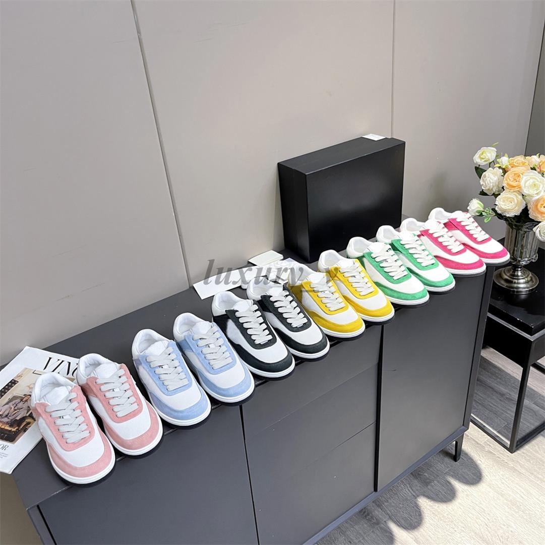 

Designer Casual Shoes Women Suede Calf Leather Sneakers Deerskin Panda Shoes Breathable Solid Color Trainers Classic Outdoor Sneakers with box, Color 2