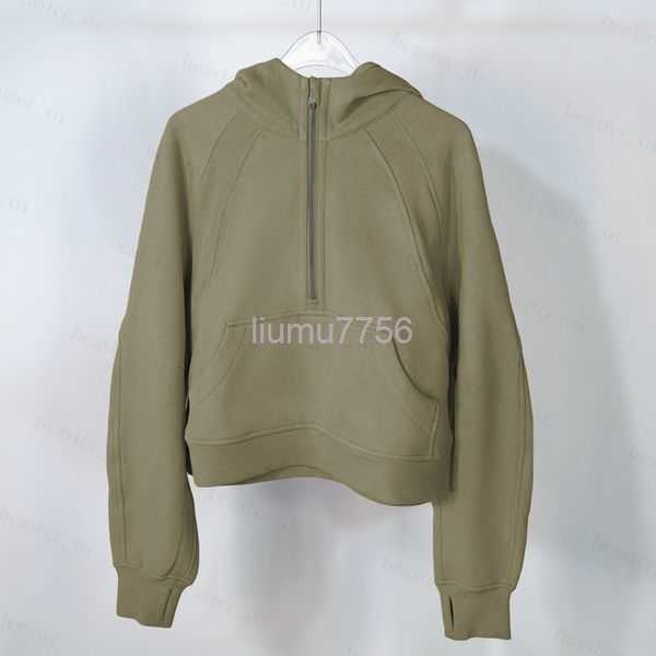

Autumn Men's Hoodies Sweatshirts LQJL and Winter Yoga Hoodie Scuba Lululemens Womens Plus Velvet Thickening Jackets Hoodys Sports Half Zipper Terry D BRA4, 16-short style