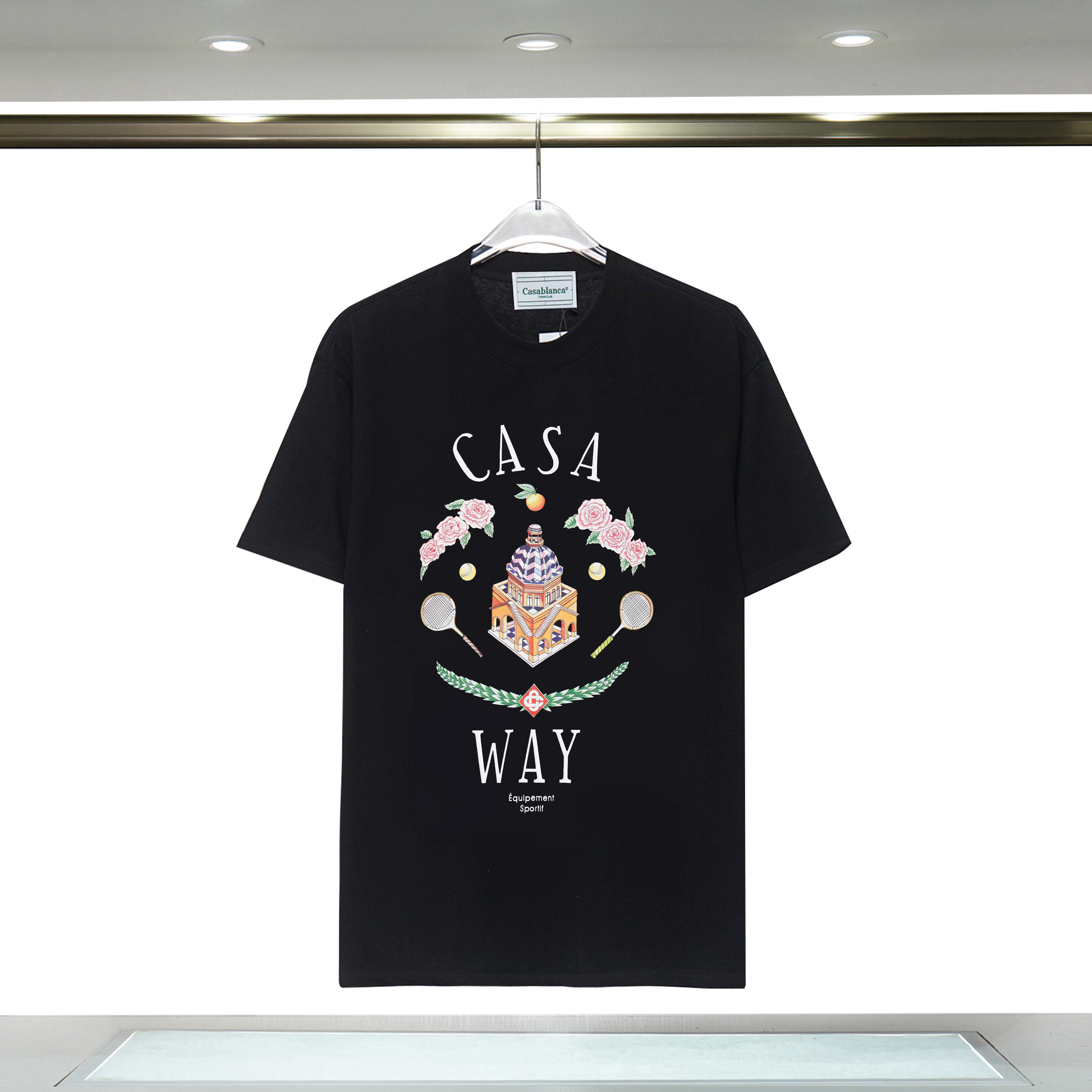 

t Casablanca t Designer shirt Men shirts casablanc shirt wear summer round neck sweat absorbing short sleeves outdoor breathable cotton tees US SIZE FNU9, Casa-24