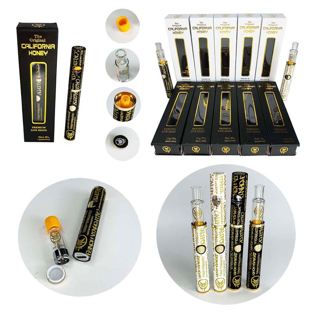 

New California Honey Disposable Vape Pens 380mah Rechargeable Battery 1.0ml Empty Vaporizer Pods Ceramic Coil Cartridges E cigarettes carts with packaging