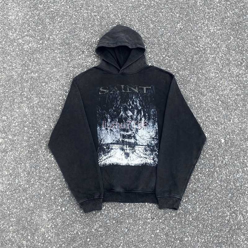 

Warm Jerry Style Hoodie Fleece Men' Hoodies Sweatshirts Unisex Hoody Man Woman Oversize Hooded Plus Size Sweatshirt Heavy Cotton Hooded Old Distressed Swe P8YH, Black