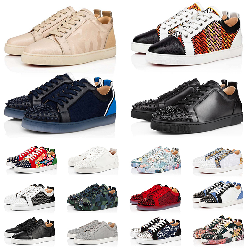 

Luxury Red Bottoms Platform Designer Shoes Big Size 13 Loafers Rivets Low Studed Glitter Designers Mens Women Bottomes Boot Sneakers Trainers With Box Eur 35-47, D (44)