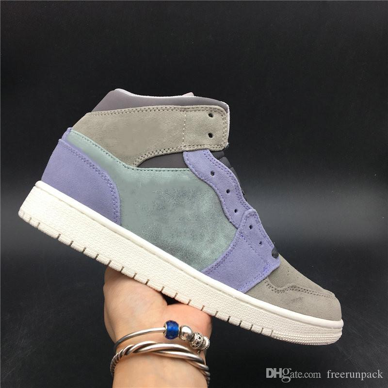 

2023 Basketball shoes Special Edition Jumpman 1 Mid Suede Grey Purple White Man Designer Amazing Light Cyan Pumice Thunder Grey Fashion Trainers Come With Box