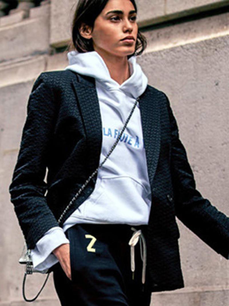 

Women's Hoodies & Sweatshirts Women Back Letters And Portrait Printed Hoodie Long Sleeve Aesthetic Casual Vintage Autumn Winter Fashion Hood, White