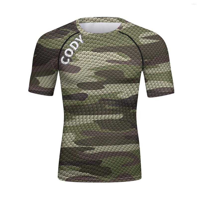 

Men's T Shirts CODY LUNDIN Military Green Camo Sportswear Men MMA Jiu Jitsu Short Sleeve Rashguard Tight Quickly Dye Workout Cycling, Rv002