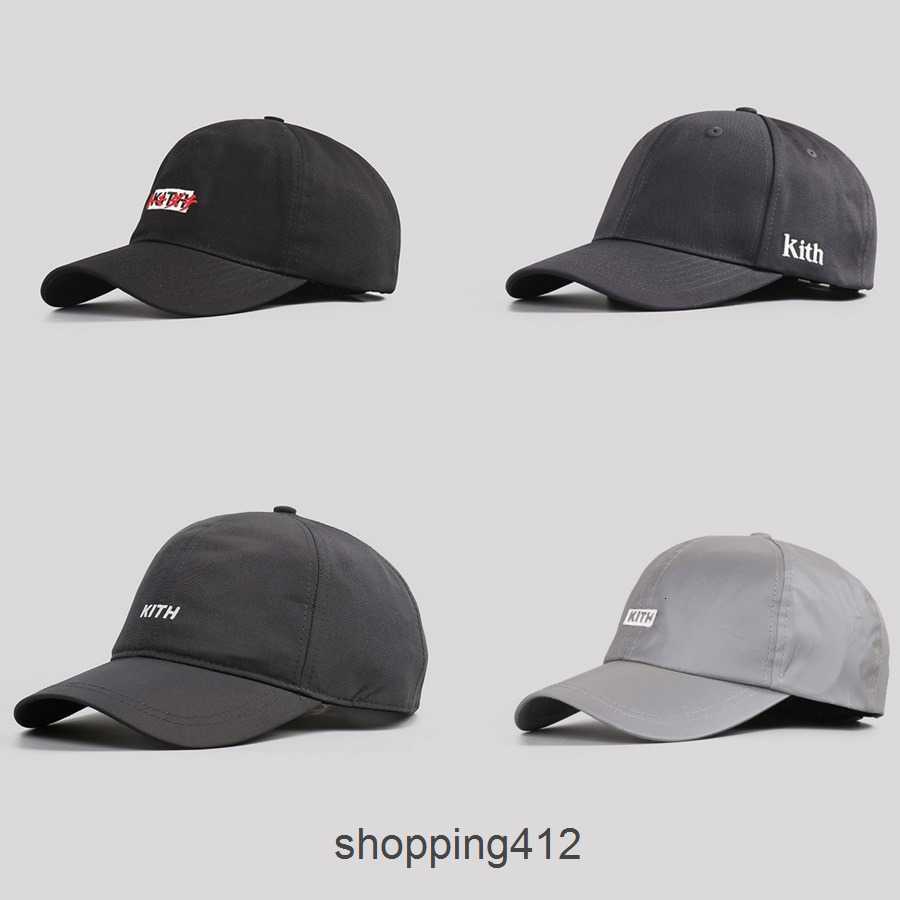 

T65i Kith Baseball Cap for Men Women Sun Hat Brand Designer Trucker Dad Hat Hip Hop Harajuku Golf Visor Adjustable Summernaht, Black n5