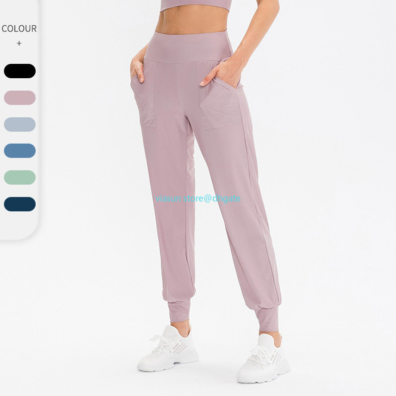 

Aligns womens Lu yoga outfit solid color pant high waist designers clothes sexy legging yogas pants sports elastic fitness wear overall tights workout, Have logo
