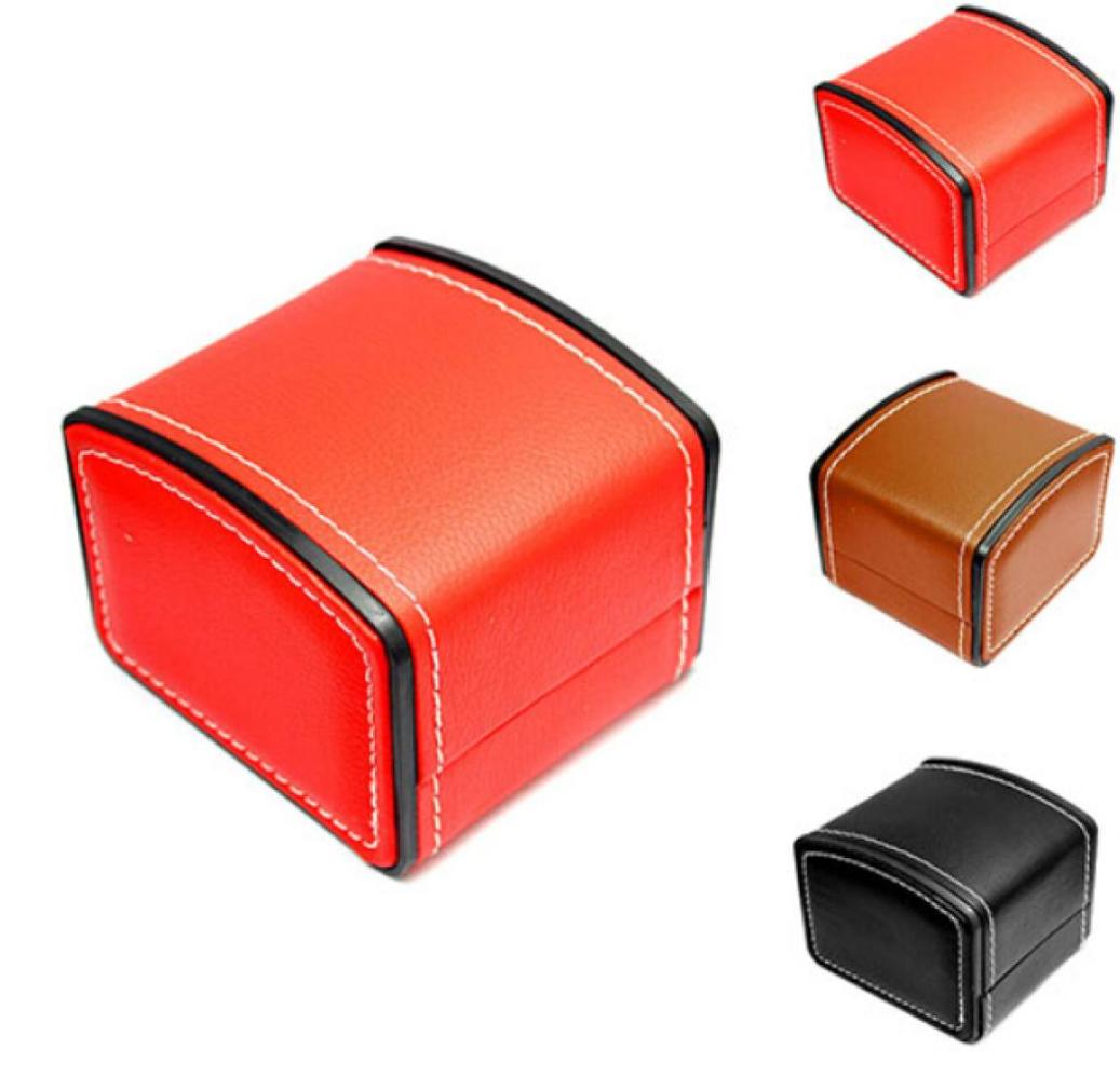 

Fashion Watch Box Faux Leather Square fashion Jewelry Watch Case Display Gift Box with Pillow Cushion6420020