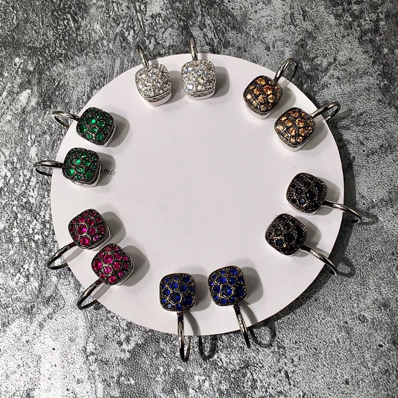Dangle Chandelier 925 Sterling Silver Honeycomb Style Pendant 7 Colors Gold Black Blue Crystal Drop Earring For Women Fashion Jewelry DE025 230413