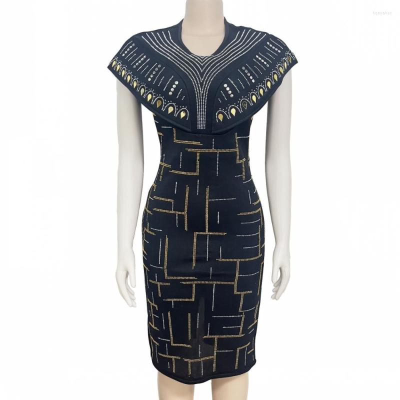 

Ethnic Clothing African Dresses For Women Black Short Sleeve Turkey Sequin Evening Wedding Party Mid-Calf Length Dress Muslim Africa Clothes