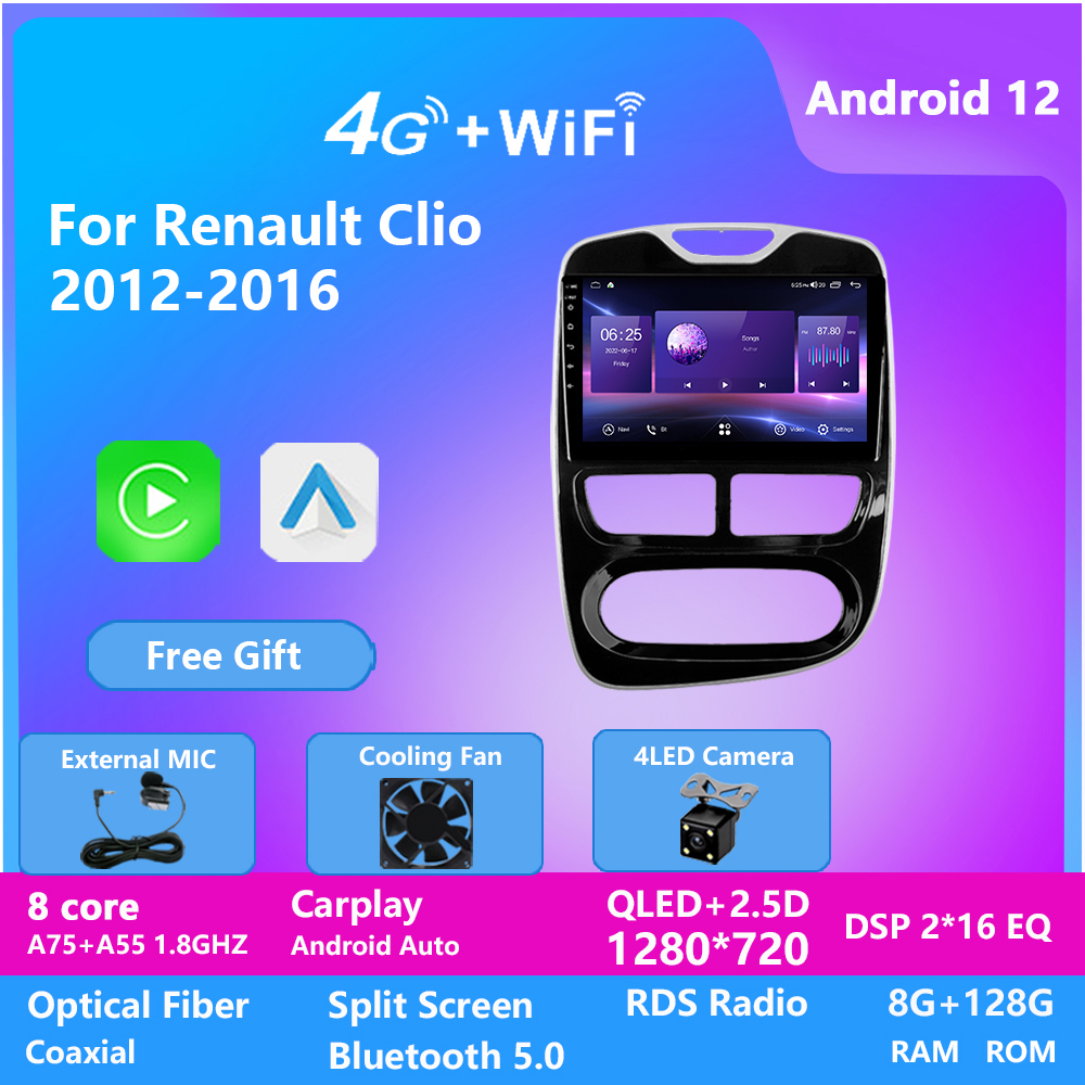 

Android 12 IPS Car Player video for Renault CLIO 2012-2016 WIFI GPS Navigation DSP