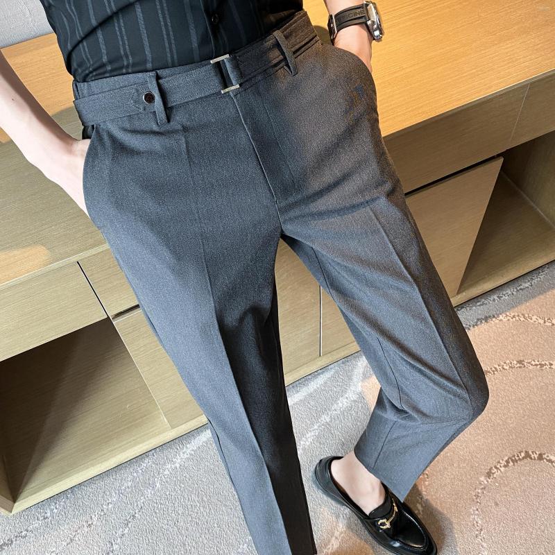 

Men's Suits Clothing Korean Pantalon Suit All Formal Homme Business Fit Match Simple Men Trousers 35 2023 Casual Dress Office Pants Slim, Black