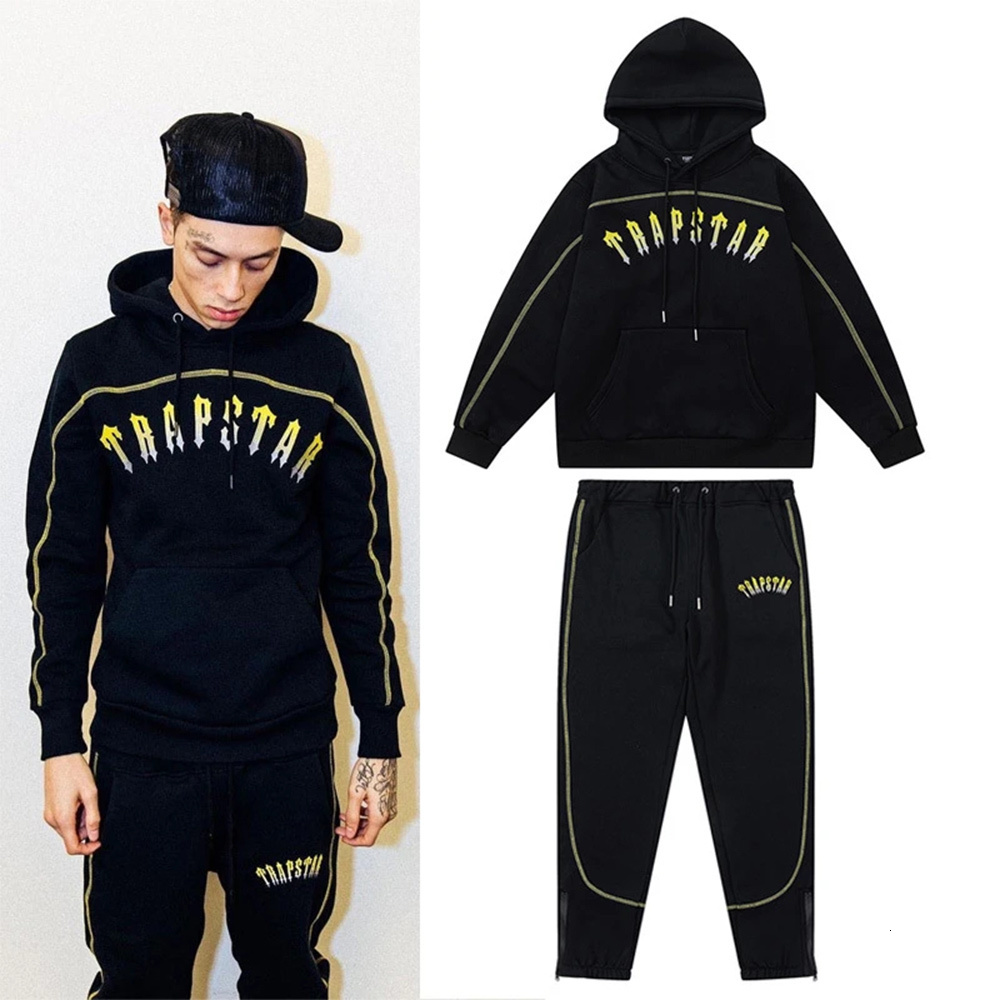 

Men's Tracksuits Trapstar Men Sweater Suit Embroidery Letter Hoodies Pants Sweatshirt Set Hip Hop Casual Clothes Streetwear Trousers Sportswear 230413