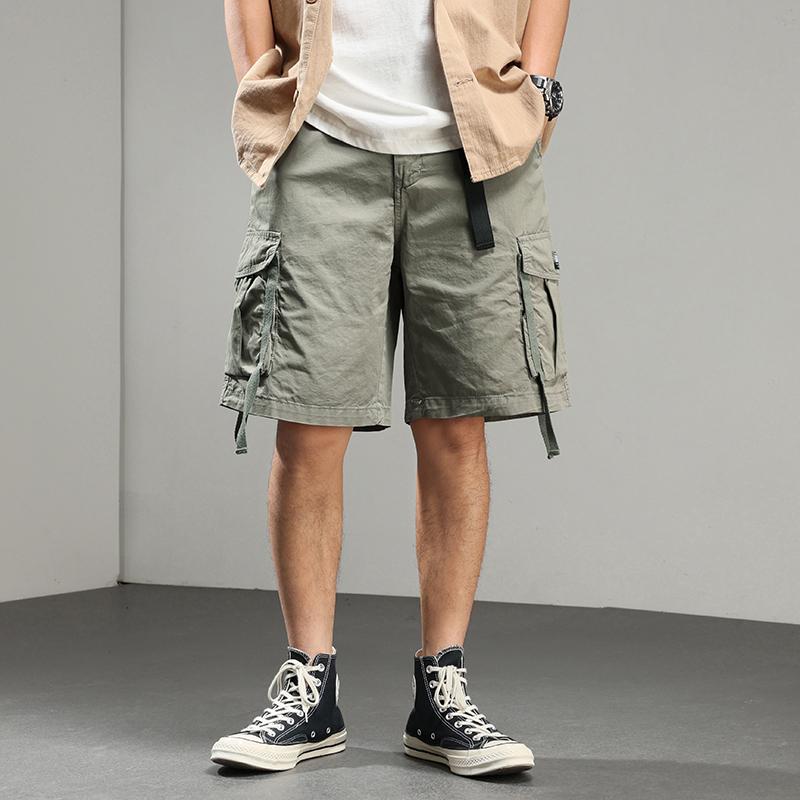 

Men's Shorts Summer Men Military Casual Cargo Loose Male Cotton Overalls Multi Pockets Fashion Style MaleMen's, Black