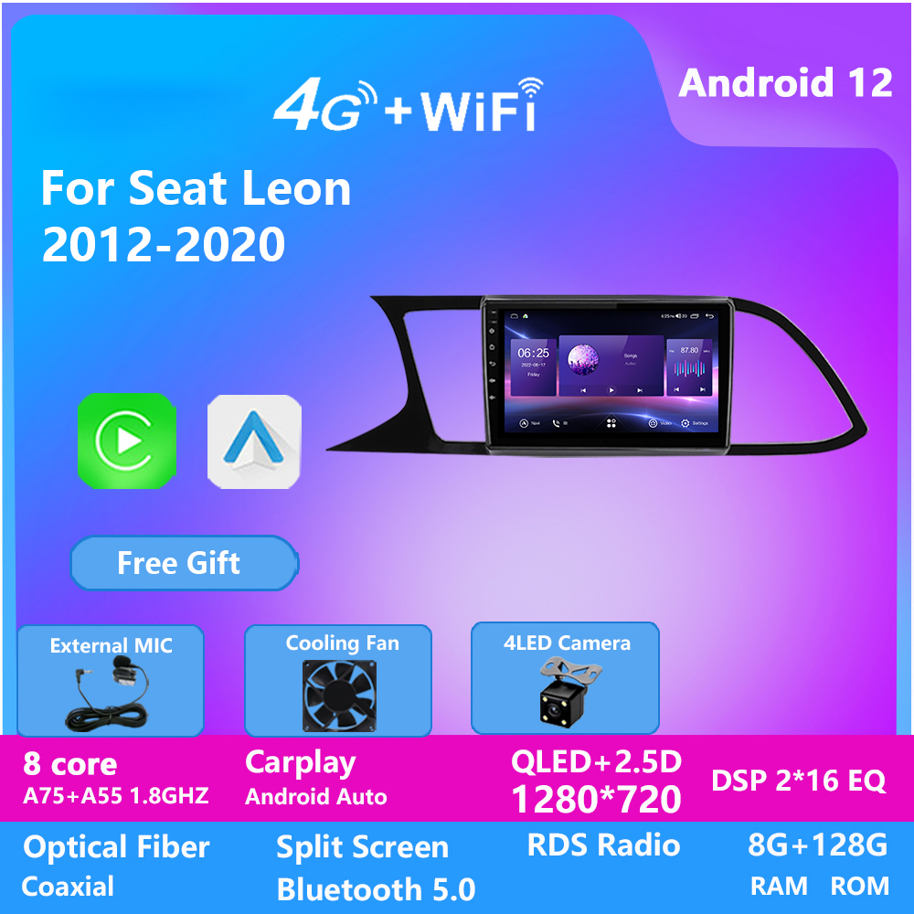 

Android Video Car Stereo Radio With Camera GPS wifi Navigation Auto Radio Multimedia Video Touch Screen DVD Car Player for SEAT LEON 2012-2020