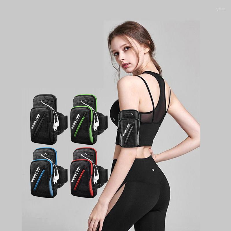 

Outdoor Bags Universal 6.5'' Waterproof Sport Armband Bag Luminous For Gym Running Arm Band Mobile Phone Case Coverage Holder, Pink