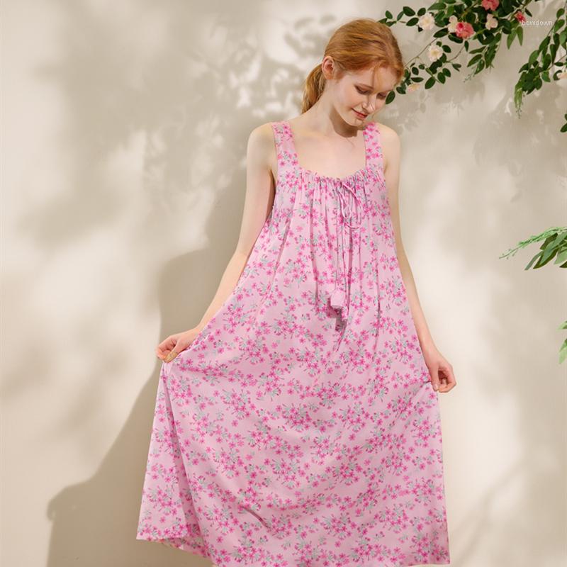 

Women' Sleepwear Nightgown Cotton Nightdress Summer Sleeveless Flower Dress Elegant Woman Lady Comfortable & High Quality 2 Color, Yellow