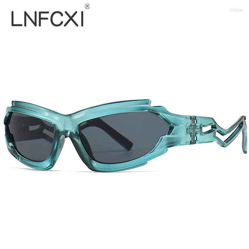 

Sunglasses LNFCXI Vintage Steampunk Women Luxury Fashion Ins Brand Designer Unique Hollow Legs Men Shades Sun Glasses