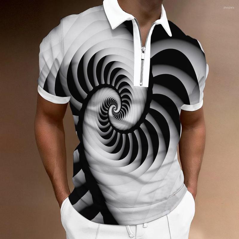 

Men's Polos Style Summer Men's 3D Printed Polo Shirt High Quantity Short-Sleeved Turn-Down Zipper Collar Casual Streetwear Clothing, P1263