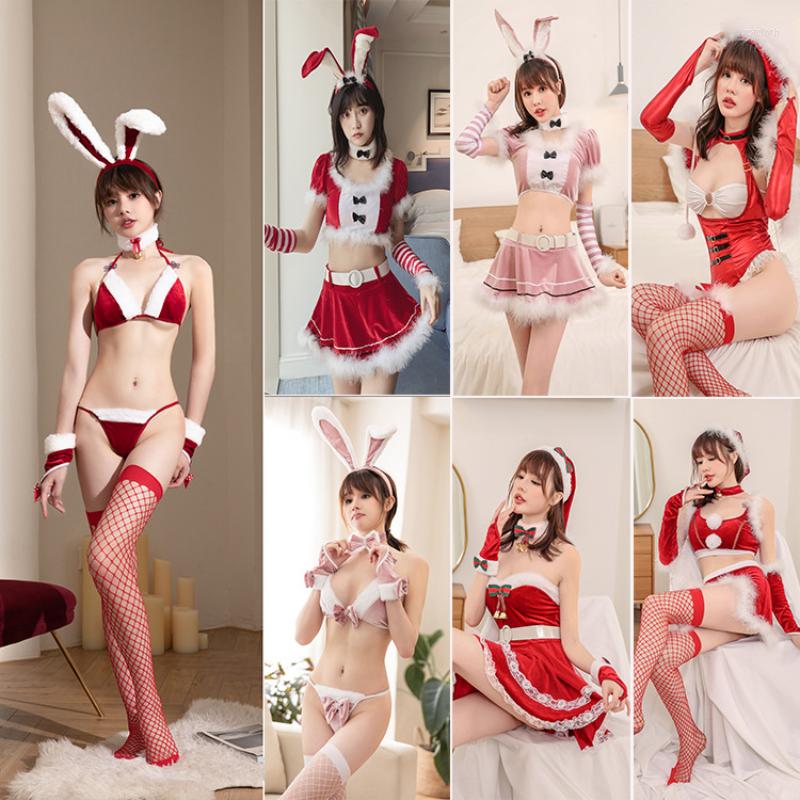 

Bras Sets 2023 Christmas Series Sexy Lingerie Dress Bikini Unifrom Cosplay Costume Xmas Santa Claus Women Red Uniform, 9601