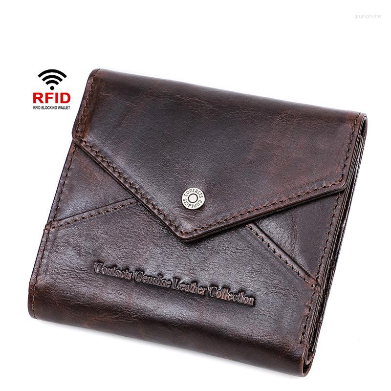 

Wallets Genuine Leather For Mens Cowhide Wallet Coin Purse Small Pocket Rfid Slim Cardholders Money Bag Portable Clutch, Pink