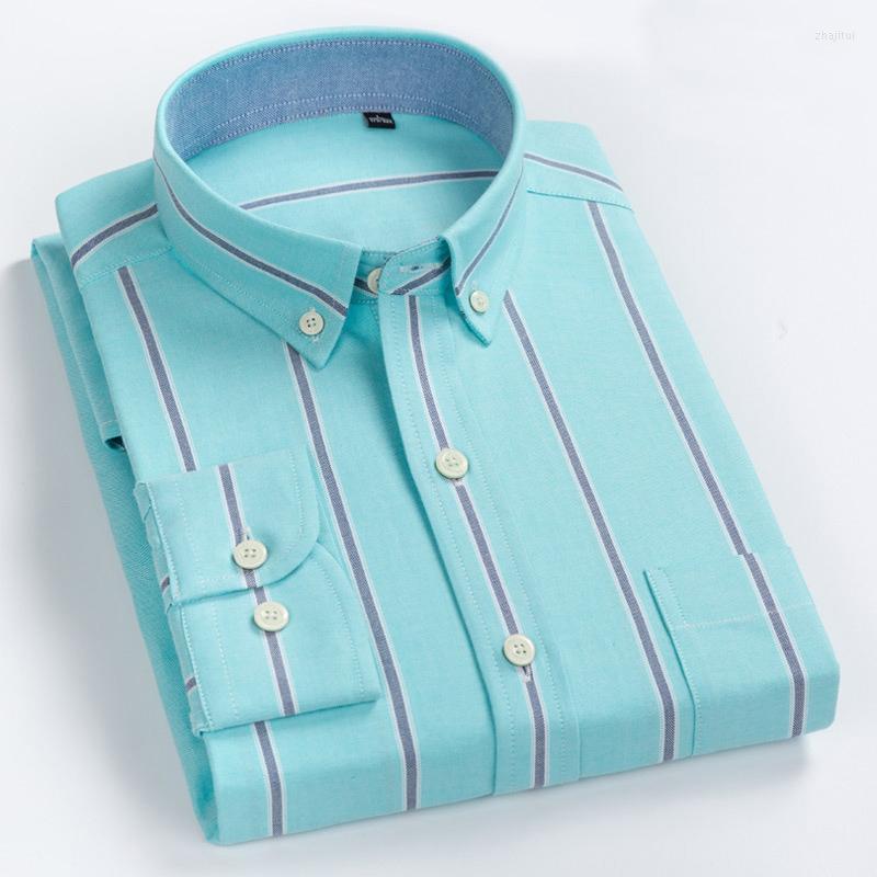 

Men's Dress Shirts Men's Striped Cotton Long Sleeves Shirt Turn-Down Button Collar High Quality Thick Stripes Casual, Bln18311