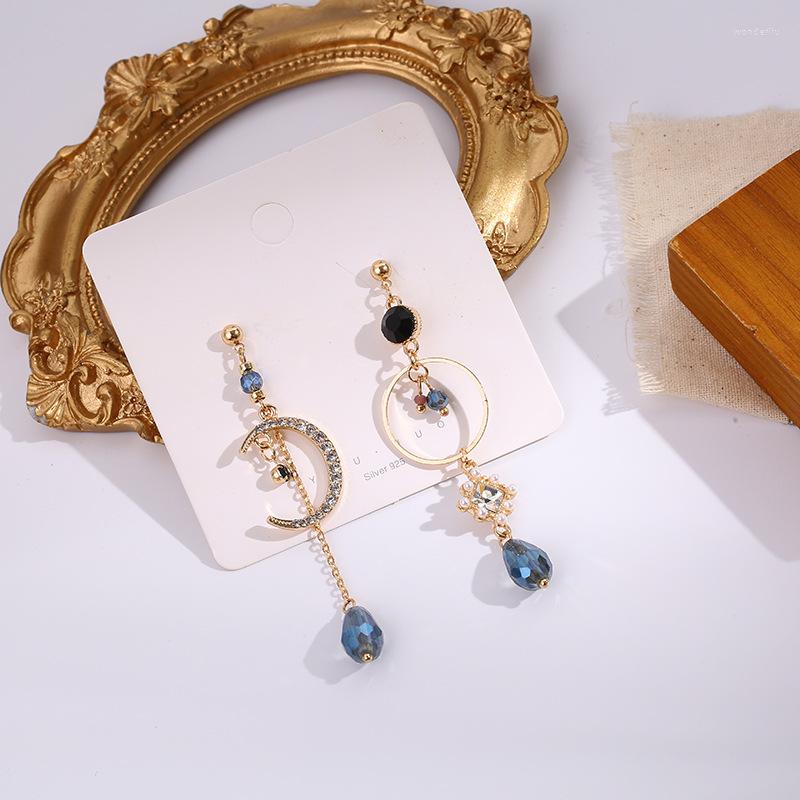 

Dangle Earrings Crystal Moon Star Earring Fashion Long Drop Women Jewelry