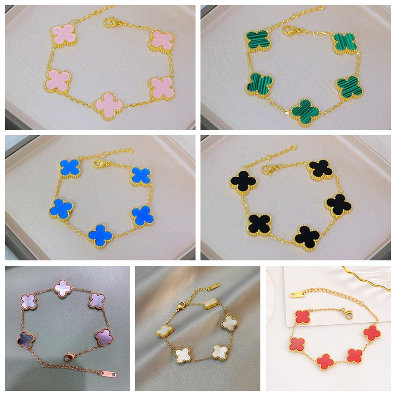 

Good Lucky Double Side Clover Charm Bracelet Jewelry for Gift
