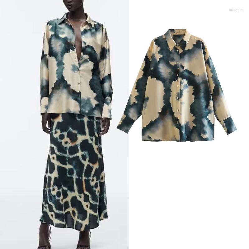 

Women's Blouses Shirt Spring 2023 Fashion Printing Retro Loose Women's Top Chic Elegant Street Mix Young, Beige