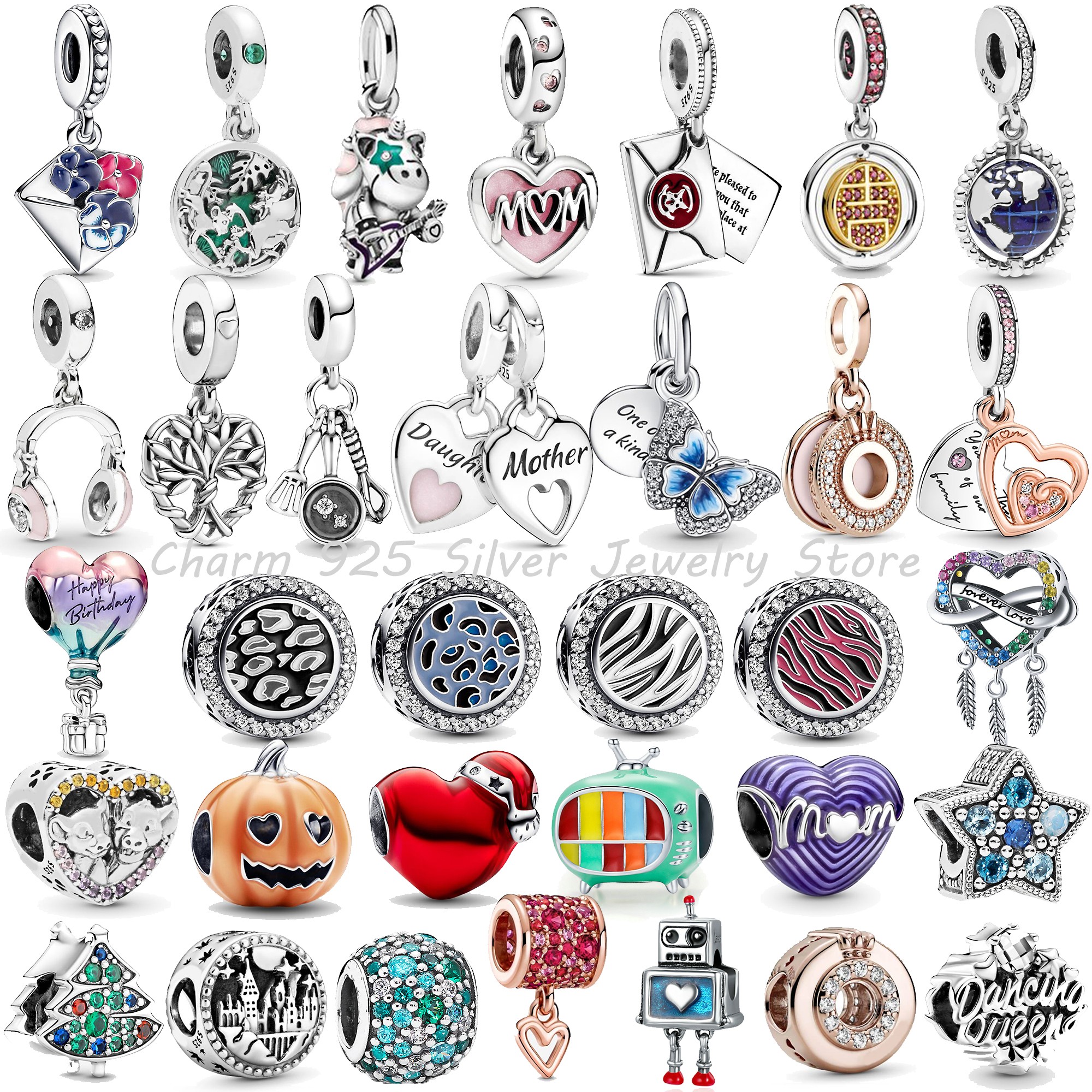 

925 Sterling Silver Pandora Charm Pumpkin Hot Air Balloon Love Pendant Charm Beads Suitable for Original Classic Lady Bracelets DIY Jewelry Gift Free Delivery