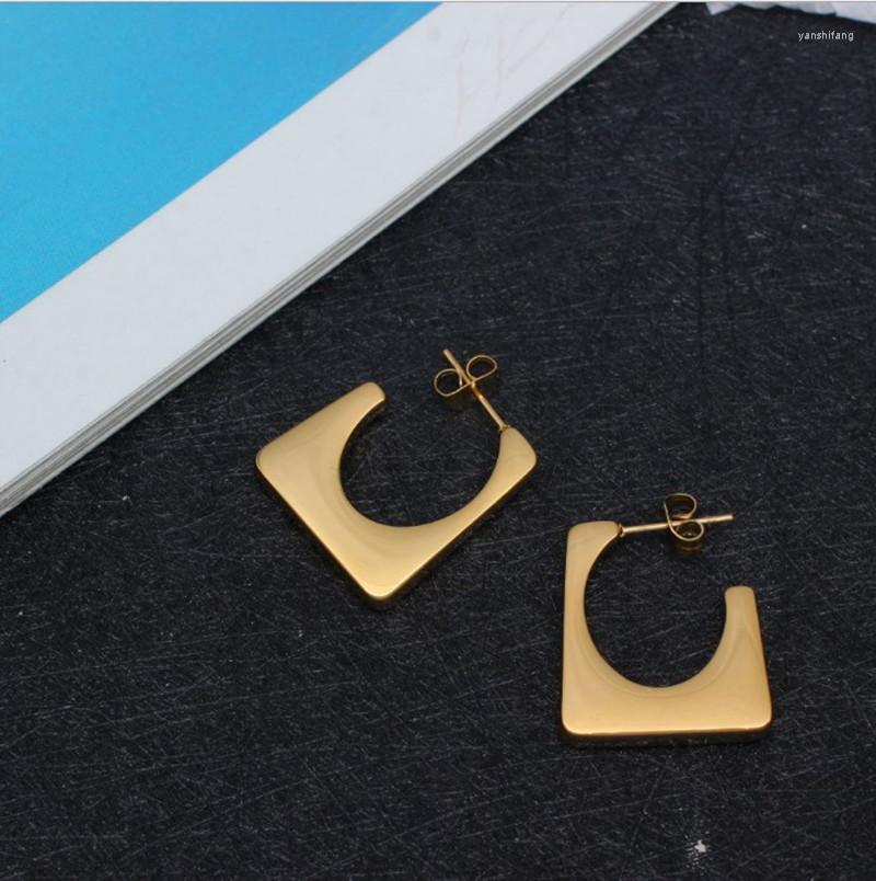 

Dangle Earrings High Quality Bag Shape C Stud Jewelry 2 Colors Stainless Steel No Tarnish